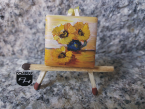 Podkarpackie słoneczniki obraz olejny na płytce ceramicznej 2,31 cm x 2,31 cm mistrz Paweł Brodzisz 2017